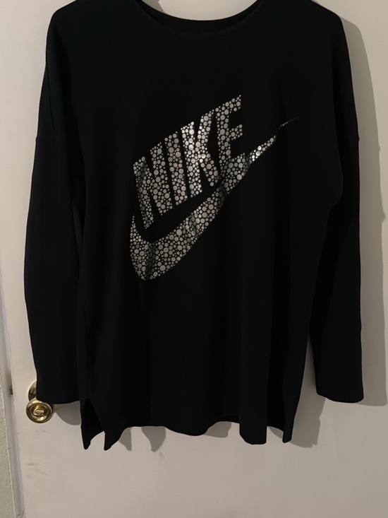 Nike Tops - Nike Black Sweatshirt with Silver Dot Logo